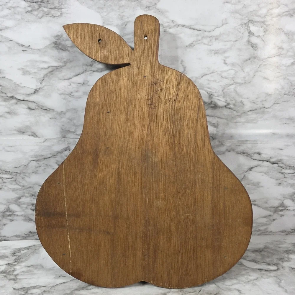 Vtg Pear Shaped Wood Wall Hanging Curio Trinket Shadow Box Cottage Core Read Des